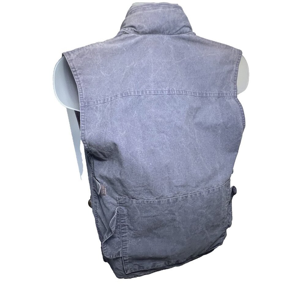 Vtg 80's Banana Republic Safari Vest Jacket Mens XS Photography Pack Away Hood - Picture 3 of 16